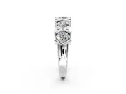 Round Cut Lab-Grown Diamond Channel-Set Wedding Band with X-Prong Detail in Platinum