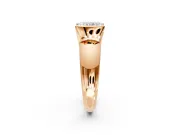 Tension Engagement Ring Setting for Radiant Cut Center with Wide Flat Band and Tension Head in Rose Gold