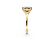 Solitaire Engagement Ring Setting for Emerald Cut Center with Plain Split Shank and Prong Head in Yellow Gold