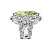 Halo Engagement Ring Setting for Fancy Yellow Marquise Center with Two-Strand Split Shank and Prong Head in Sterling Silver