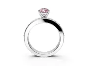 Solitaire Engagement Ring Setting for Fancy Pink Pear-Shaped Center with Channel-Set Accents and Prong Head in Platinum