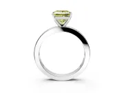 Solitaire Engagement Ring Setting for Fancy Yellow Princess Cut Center with Channel Baguette Band and Prong Head in Sterling Silver