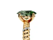 Rope Engagement Ring Setting for Fancy Green Oval Center with Accent Shoulders and Prong Head in Yellow Gold