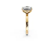Fancy Green Round Cut and Emerald Cut Lab-Grown Diamond Toi et Moi Engagement Ring with Prong-Set Stones in Yellow Gold
