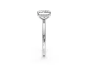 Solitaire Engagement Ring Setting for Radiant Cut Center with Plain Band, Open Basket and Prong Head in Platinum