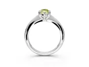 Solitaire Engagement Ring Setting for Fancy Yellow Marquise Center with Reverse Tapered Band and Prong Head in Platinum