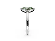 Solitaire Engagement Ring Setting for Fancy Green Marquise Center with Basket Rail and Prong Head in Platinum