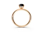 Hidden Halo Engagement Ring Setting for Fancy Black Pear-Shaped Center with Thin Rounded Band and Prong Head in Rose Gold