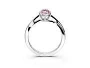 Solitaire Engagement Ring Setting for Fancy Pink Marquise Center with Plain Bypass Twist Band and Prong Head in Platinum