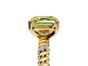 Rope Engagement Ring Setting for Fancy Yellow Asscher Cut Center with Accent Shoulders and Prong Head in Yellow Gold