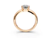 Tension Engagement Ring Setting for Emerald Cut Center with Wide Flat Band and Tension Head in Rose Gold