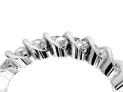 Round Cut Lab-Grown Diamond Multi-Row Channel-Set Wedding Band in Sterling Silver