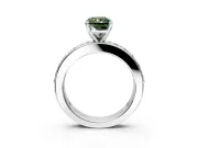 Solitaire Engagement Ring Setting for Fancy Green Radiant Cut Center with Channel-Set Accents and Prong Head in Platinum