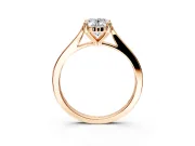 Solitaire Engagement Ring Setting for Oval Center with Tapered Shoulders and Prong Head in Rose Gold