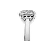 Solitaire Engagement Ring Setting for Cushion Cut Center with Flat-Sided Plain Band and Prong Head in Sterling Silver
