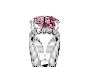 Halo Engagement Ring Setting for Fancy Pink Round Cut Center with Rope Twist Split Shank and Prong Head in Sterling Silver