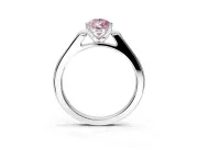Solitaire Engagement Ring Setting for Fancy Pink Pear-Shaped Center with Channel Accents and Prong Head in Platinum