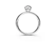Hidden Halo Engagement Ring Setting for Marquise Center with Thin Rounded Band and Prong Head in Sterling Silver