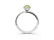 Solitaire Engagement Ring Setting for Fancy Yellow Marquise Center with Micro Pave Band and Prong Head in Platinum