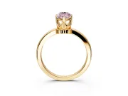 Solitaire Engagement Ring Setting for Fancy Pink Marquise Center with Plain Band and Tulip Prong Head in Yellow Gold