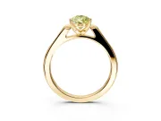 Solitaire Engagement Ring Setting for Fancy Yellow Pear-Shaped Center with Channel Accents and Prong Head in Yellow Gold