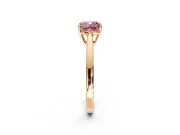 Solitaire Engagement Ring Setting for Fancy Pink Cushion Cut Center with Open Cathedral Shoulders and Prong Head in Rose Gold