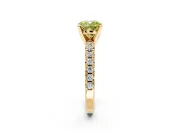 Solitaire Engagement Ring Setting for Fancy Yellow Cushion Cut Center with Large Accents and Prong Head in Yellow Gold
