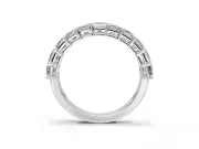 Asscher Cut Lab-Grown Diamond Half Eternity Wedding Band with Shared-Prong Setting in Platinum