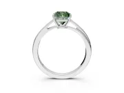 Solitaire Engagement Ring Setting for Fancy Green Cushion Cut Center with Plain Bypass Twist Band and Prong Head in Platinum