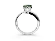 Solitaire Engagement Ring Setting for Fancy Green Heart-Shaped Center with Wire Band and Prong Head in Platinum