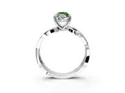 Solitaire Engagement Ring Setting for Fancy Green Marquise Center with Pave and Plain Crossover Band and Prong Head in Platinum