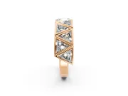 Triangle Lab-Grown Diamond Geometric Men's Wedding Band with Angular Frames in Rose Gold