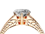 Split Shank Engagement Ring Setting for Heart-Shaped Center with Pave Split Shank and Prong Head in Rose Gold