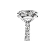 Solitaire Engagement Ring Setting for Oval Center with Pave Accents and Prong Head in Platinum