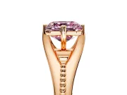 Solitaire Engagement Ring Setting for Fancy Pink Asscher Cut Center with Milgrain Cathedral Band and Prong Head in Rose Gold