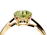 Solitaire Engagement Ring Setting for Fancy Yellow Round Cut Center with Plain Bypass Twist Band and Prong Head in Yellow Gold