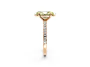 Solitaire Engagement Ring Setting for Fancy Yellow Marquise Center with Fine Pave Narrow Band and Prong Head in Rose Gold