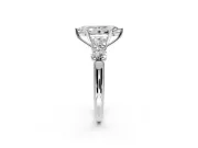 5 Stone Engagement Ring Setting for Marquise Center with Graduated Accents and Prong Head in Sterling Silver