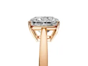 Solitaire Engagement Ring Setting for Radiant Cut Center with Open Cathedral Shoulders and Prong Head in Rose Gold
