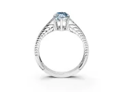 Split Shank Engagement Ring Setting for Fancy Blue Marquise Center with Pave Split Shank and Prong Head in Sterling Silver
