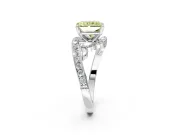 Solitaire Engagement Ring Setting for Fancy Yellow Radiant Cut Center with Pave Bypass Twist Band and Prong Head in White Gold