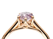 Solitaire Engagement Ring Setting for Fancy Pink Marquise Center with Cathedral Band and Prong Head in Rose Gold