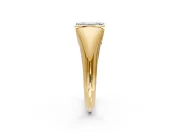 Tension Engagement Ring Setting for Emerald Cut Center with Wide Tapered Band and Tension Head in Yellow Gold