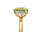 Solitaire Engagement Ring Setting for Fancy Yellow Radiant Cut Center with Plain Band, Open Basket and Prong Head in Yellow Gold
