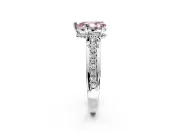 Solitaire Engagement Ring Setting for Fancy Pink Pear-Shaped Center with Raised Channel Band and Prong Head in Platinum