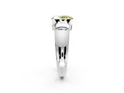 Tension Engagement Ring Setting for Fancy Yellow Oval Center with Wide Flat Band and Tension Head in Sterling Silver