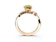 Solitaire Engagement Ring Setting for Fancy Yellow Radiant Cut Center with Marquise Accent Twist Band and Prong Head in Rose Gold