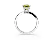 Solitaire Engagement Ring Setting for Fancy Yellow Radiant Cut Center with Plain Band and Tulip Prong Head in Sterling Silver
