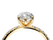 Solitaire Engagement Ring Setting for Marquise Center with Micro Pave Band and Prong Head in Yellow Gold