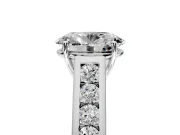 Solitaire Engagement Ring Setting for Oval Center with Cathedral Channel Band and Prong Head in Sterling Silver